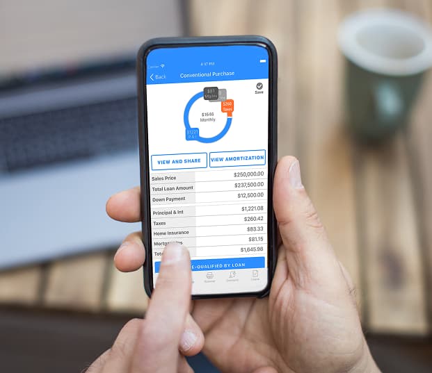 The NextMortgage app on a mobile phone