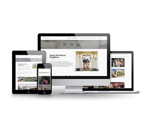 A website on various devices